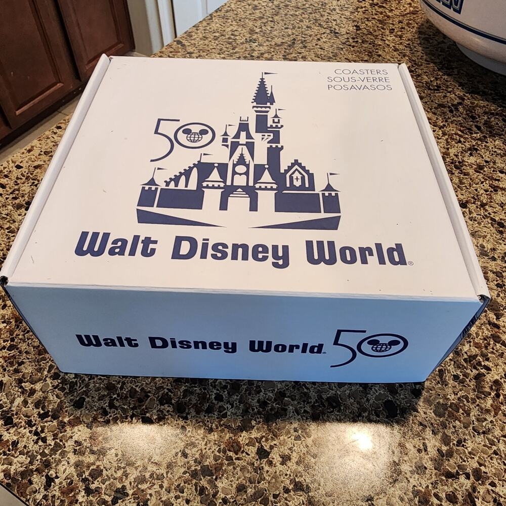 Walt Disney World 50th Anniversary Vault E Ticket Tray Coaster Set NEW
